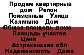 Продам квартирный дом › Район ­ Пойменный › Улица ­ Калинина › Дом ­ 2 › Общая площадь дома ­ 52 › Площадь участка ­ 800 › Цена ­ 1 300 000 - Астраханская обл. Недвижимость » Дома, коттеджи, дачи продажа   . Астраханская обл.